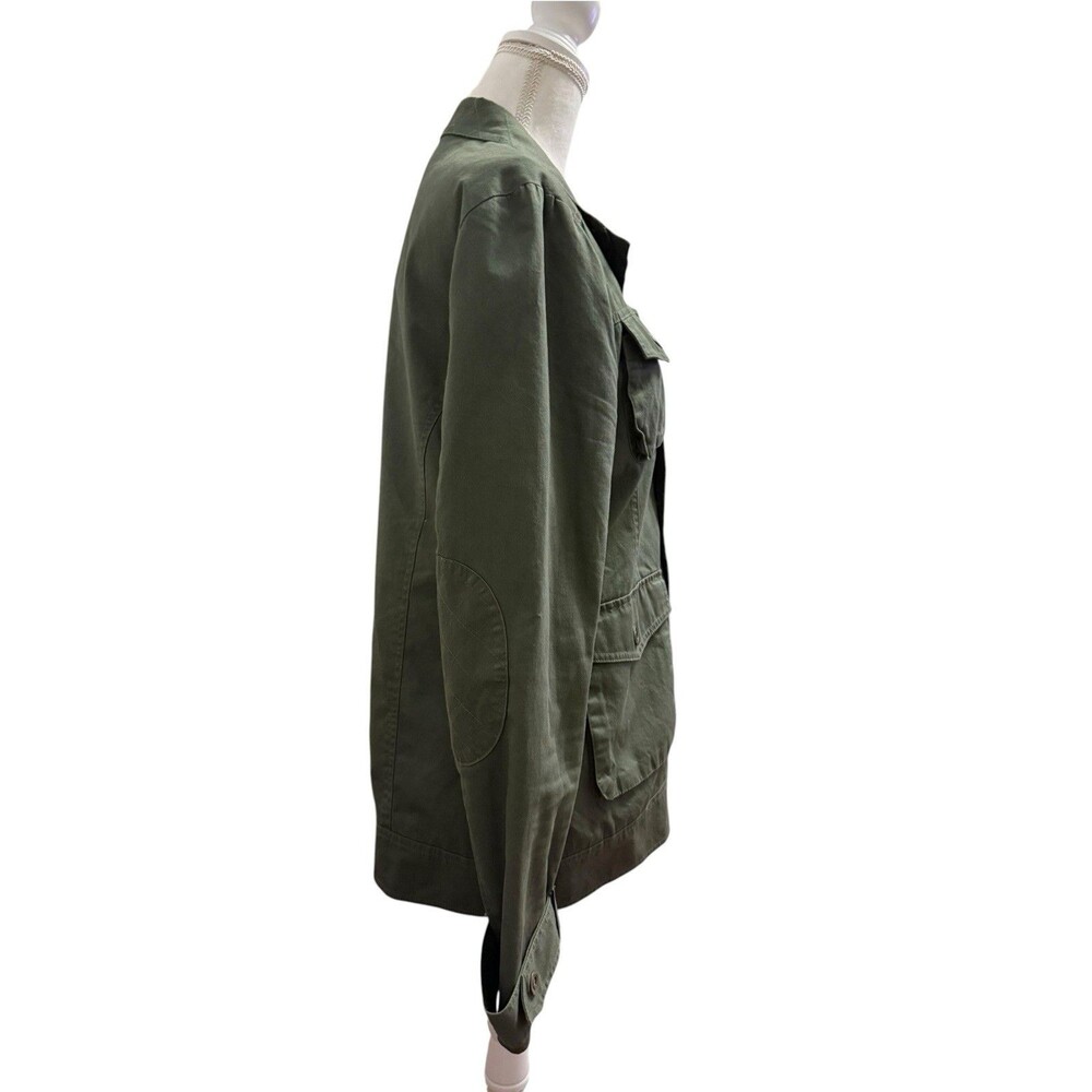 G by GUESS Olive Green Military Utility Field Jacket Size Small Cotton - Picture 3 of 9